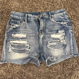 Distressed Denim Women Jean Shorts